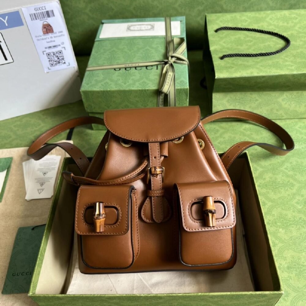 Gucci 702101 Bamboo backpack Brown