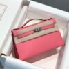 Hermes Mini Kelly Pouchette Swift Leather clutch bag Silver H230253