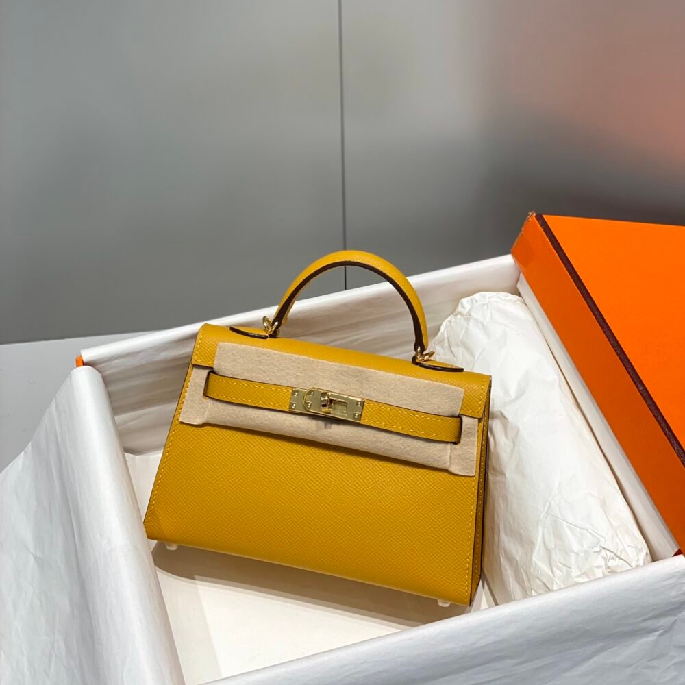 Hermes Sellier Kelly 28cm of Epsom Leather Bag 20334 Yellow