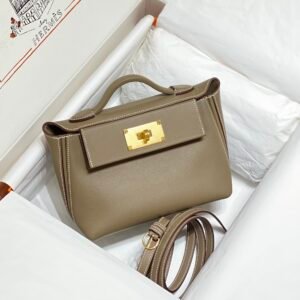 Prada 1BA331 Small Brushed Leather Tote Light Green