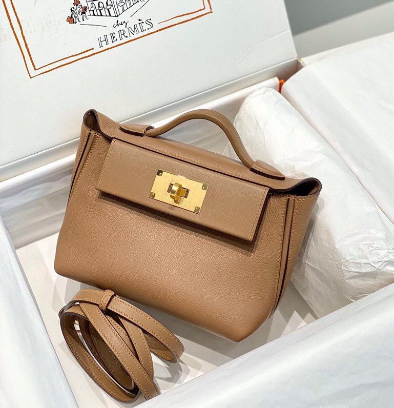 Hermes Mini 2424 Leather 21cm H230263 Weimaraner color