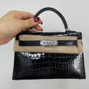 Prada 1BA331 Small Brushed Leather Tote Light Green