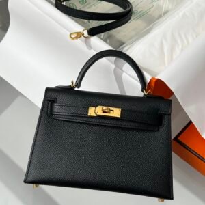 Hermes Kelly 2424 Leather 29cm H230268 Black Shoulder bag