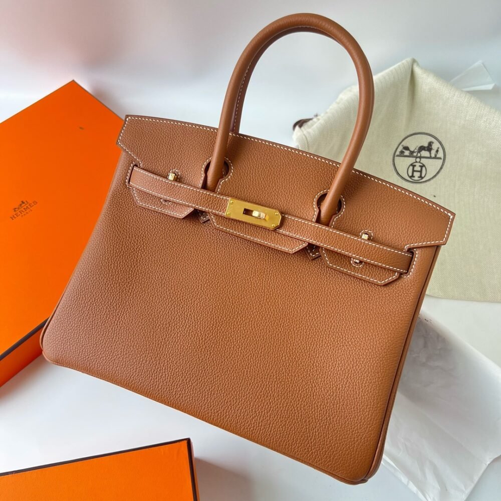 Hermes Birkin Designer Tote Bag Togo Leather 28340 Tan