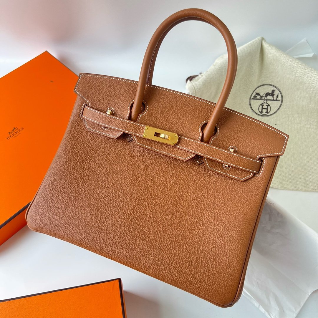 Hermes Birkin Designer Tote Bag Togo Leather 28340 Tan