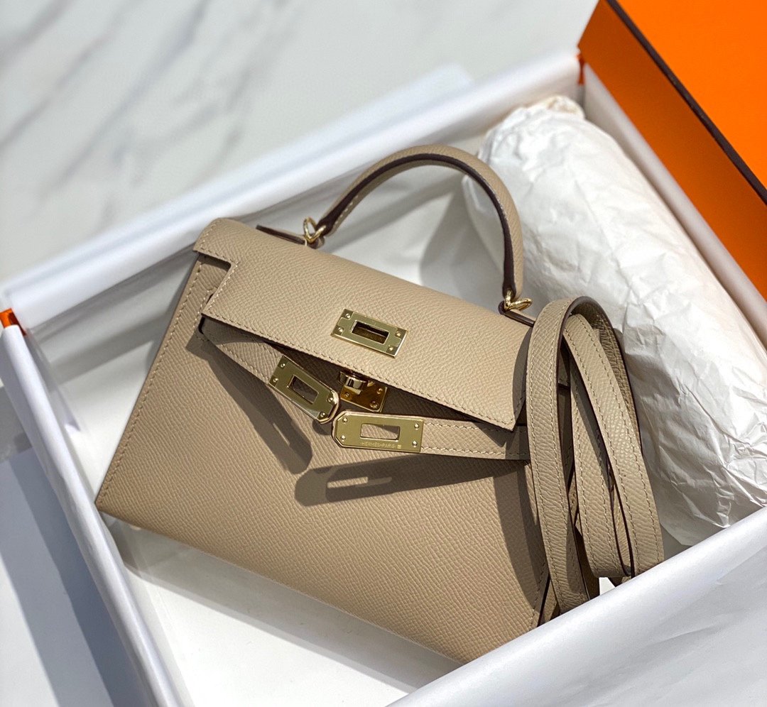 Hermes Sellier Kelly 28cm of Epsom Leather Bag 20331 Gray