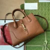 Gucci 727810 Jackie 1961 Small Natural Grain Tote Bag Brown