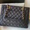 Replica Chanel Grand Shopping Top Quality Black Tote Quilted Caviar High A50995