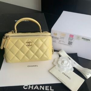 Chanel Deauville Black High Quality Grey Striped Tweed Canvas Tote A66941
