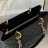 Replica Chanel Grand Shopping Top Quality Black Tote Quilted Caviar High A50995