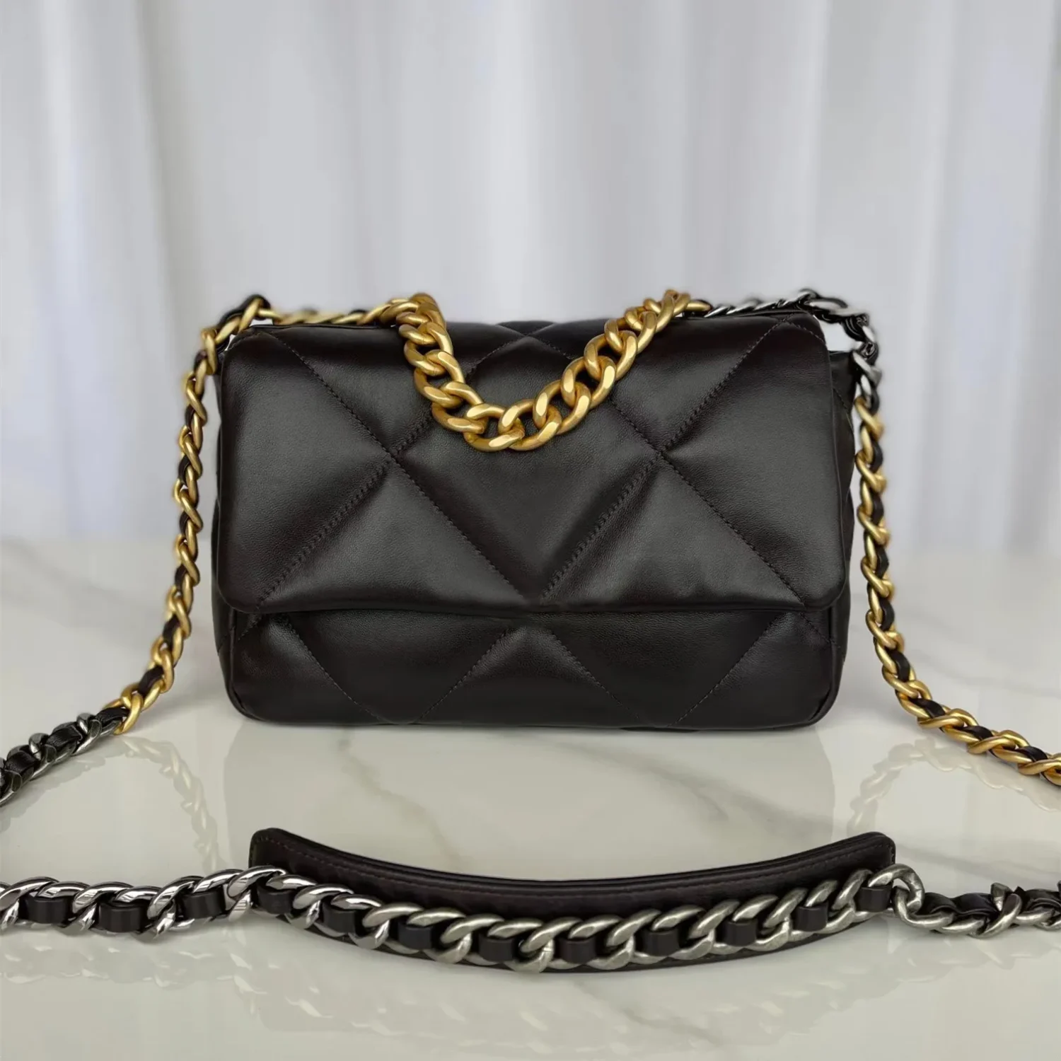 Prada Padded nappa leather shoulder bag 1BD306 Black