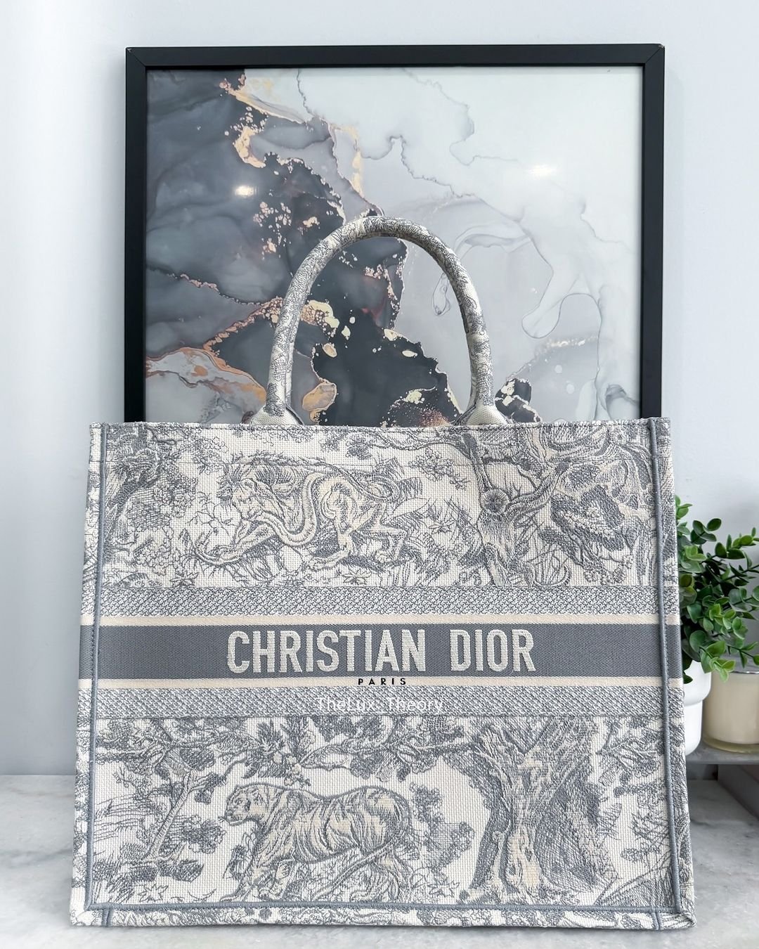 Replica Dior Book Tote M1265 Small Dior Toile De Jouy Reverse Embroidery Gray