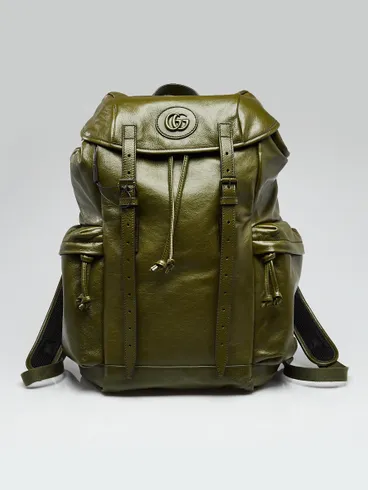 Gucci 725657 Backpack With Tonal Double G Forest green