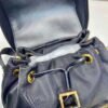 Prada 1BZ074 Re-Nylon and Brushed Leather Backpack Black