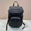 Prada 2VZ135 Re-Nylon Padded Backpack With Hood Black