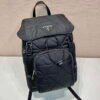 Prada 2VZ135 Re-Nylon Padded Backpack With Hood Black