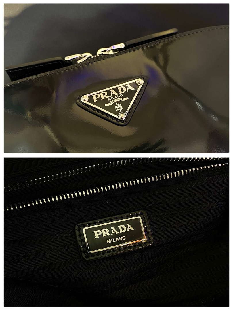 Prada 2VZ084 Re-Nylon and Leather Backpack Black