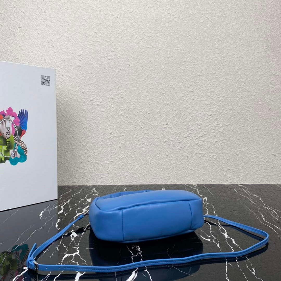 Prada 1BA384 Prada Soft Padded Nappa Leather Mini Bag Light Blue
