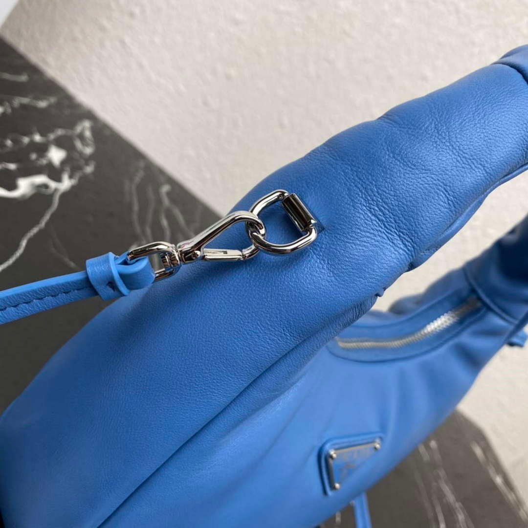 Prada 1BA384 Prada Soft Padded Nappa Leather Mini Bag Light Blue