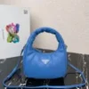 Prada 1BA384 Prada Soft Padded Nappa Leather Mini Bag Light Blue