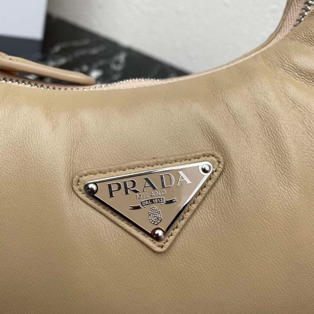 Prada 1BA384 Prada Soft Padded Nappa Leather Mini Bag Tan