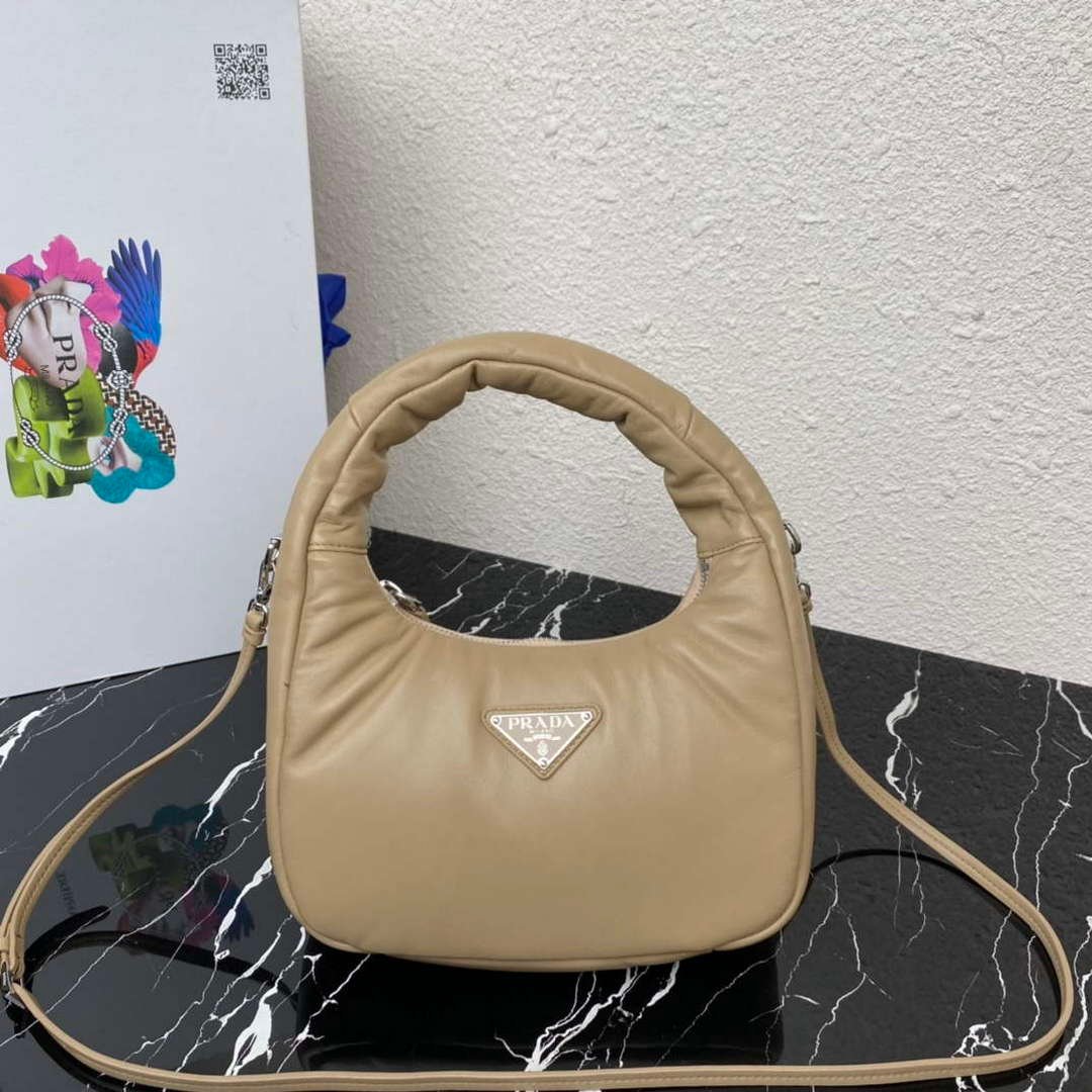 Prada 1BA384 Prada Soft Padded Nappa Leather Mini Bag Tan