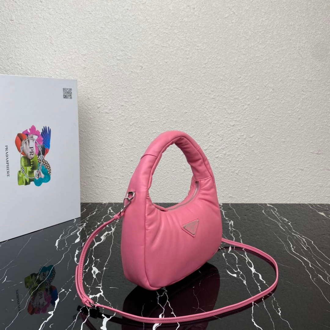 Prada 1BA384 Prada Soft Padded Nappa Leather Mini Bag Pink