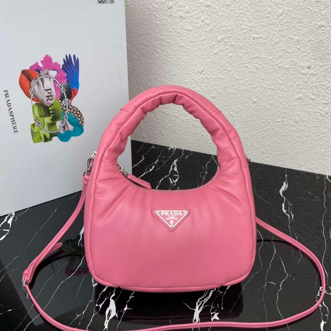 Prada 1BA384 Prada Soft Padded Nappa Leather Mini Bag Pink