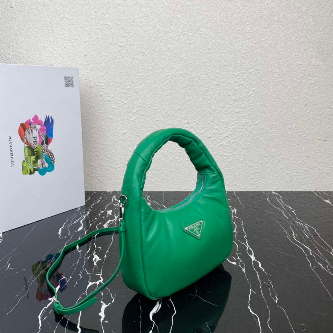 Prada 1BA384 Prada Soft Padded Nappa Leather Mini Bag Green