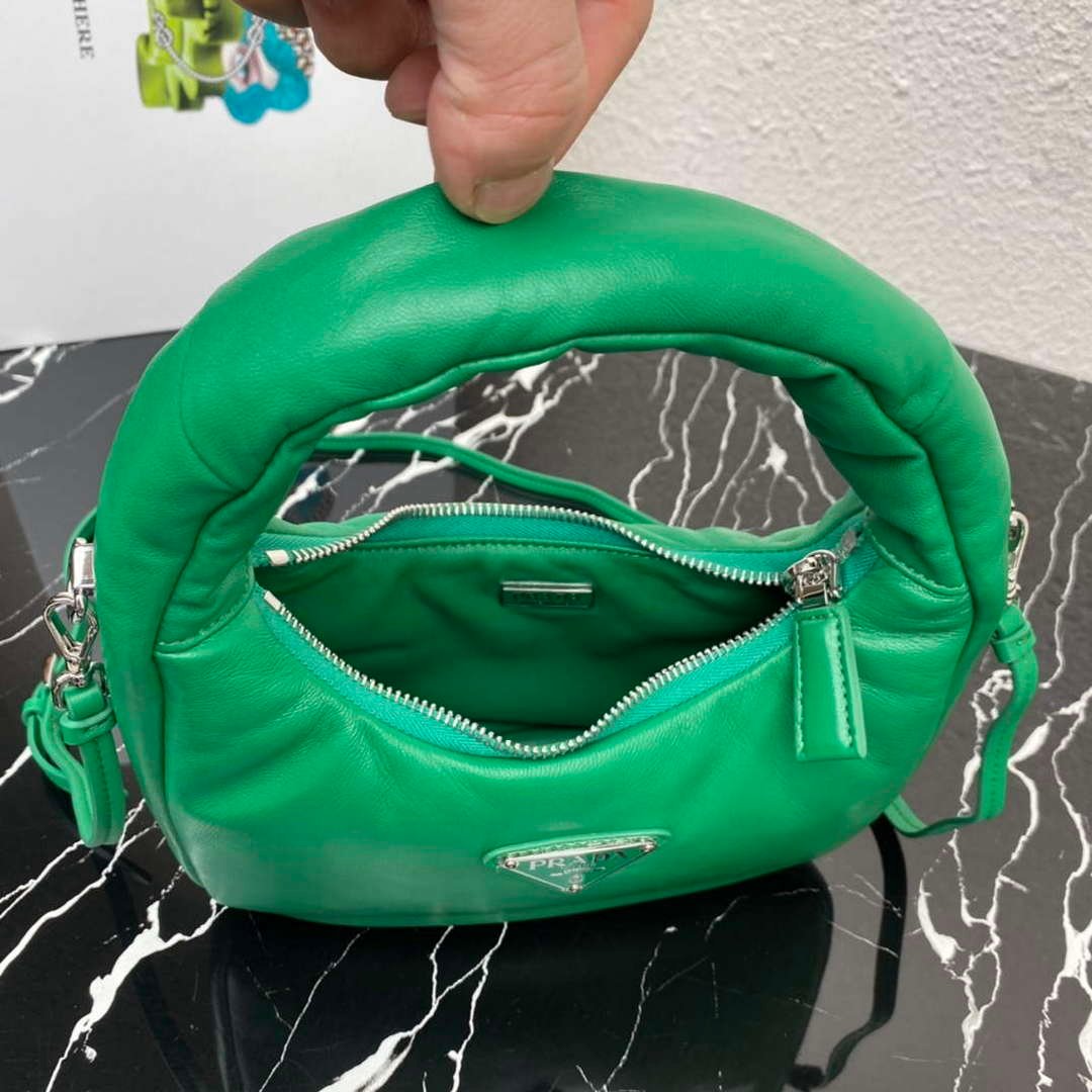 Prada 1BA384 Prada Soft Padded Nappa Leather Mini Bag Green