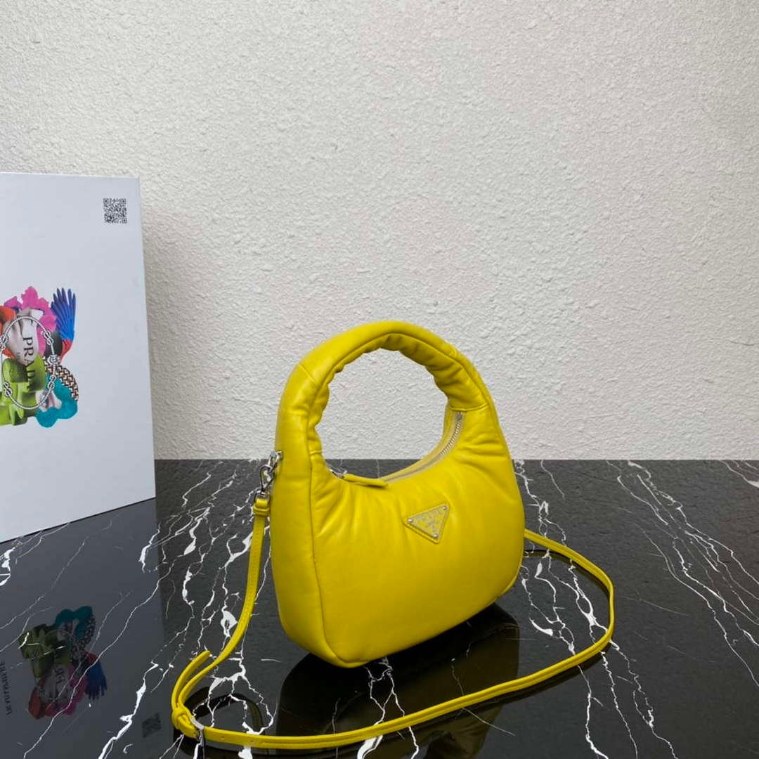 Prada 1BA384 Prada Soft Padded Nappa Leather Mini Bag Yellow