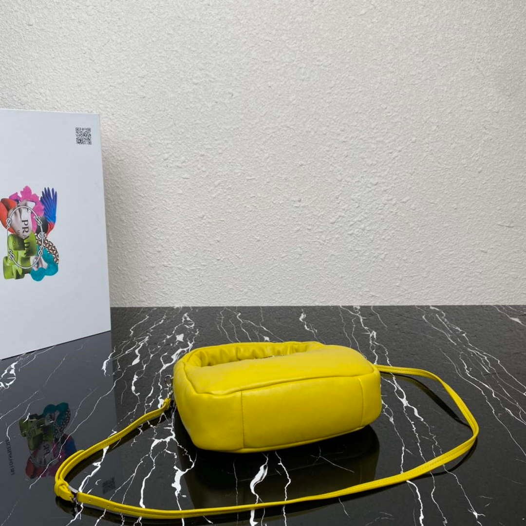 Prada 1BA384 Prada Soft Padded Nappa Leather Mini Bag Yellow