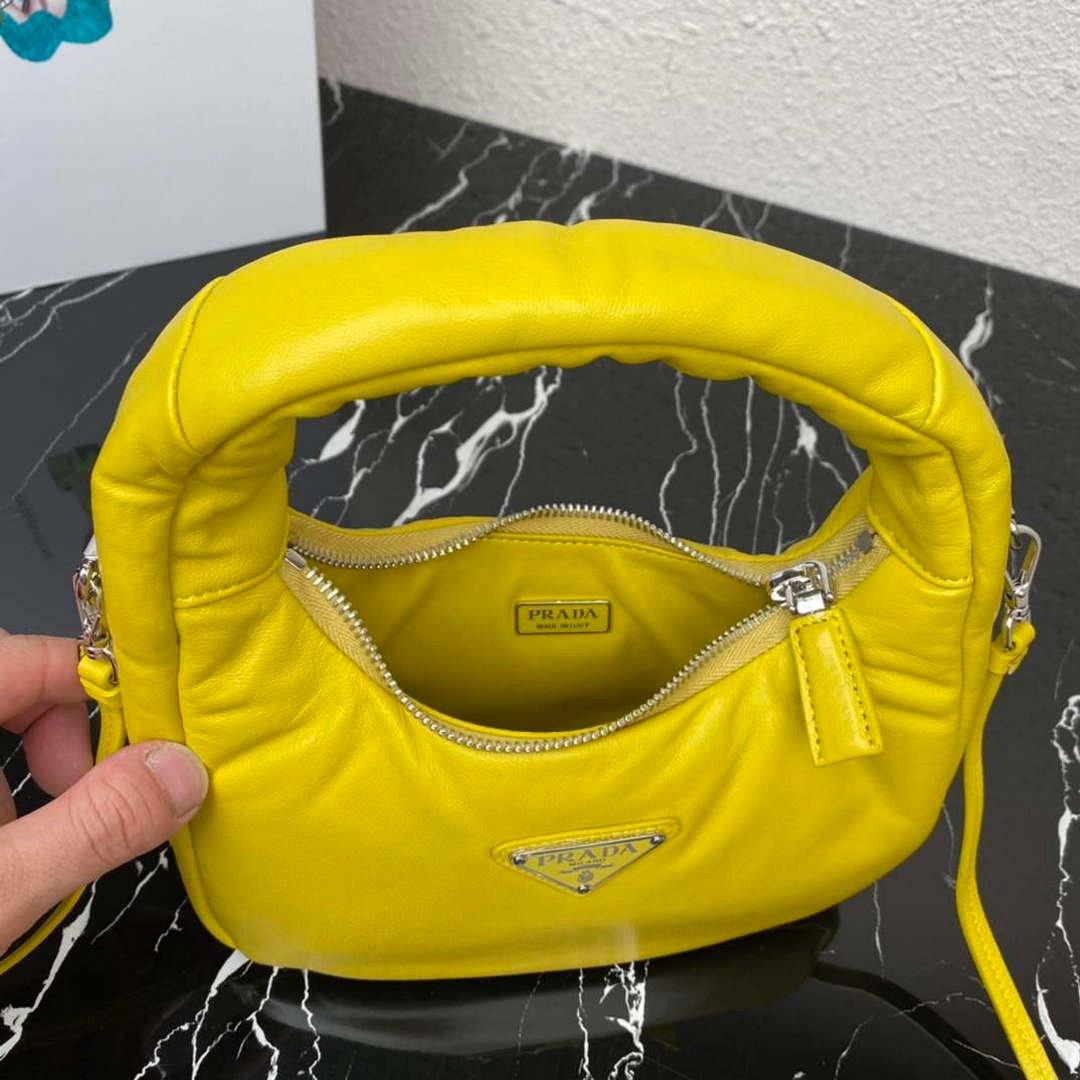 Prada 1BA384 Prada Soft Padded Nappa Leather Mini Bag Yellow