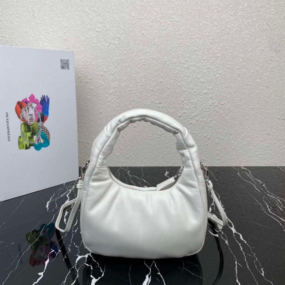 Prada 1BA384 Prada Soft Padded Nappa Leather Mini Bag White