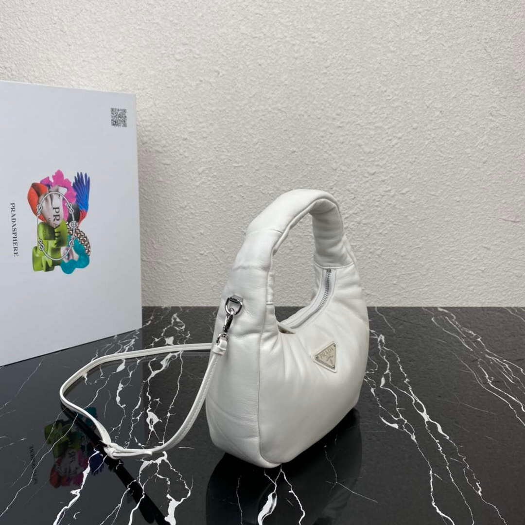 Prada 1BA384 Prada Soft Padded Nappa Leather Mini Bag White