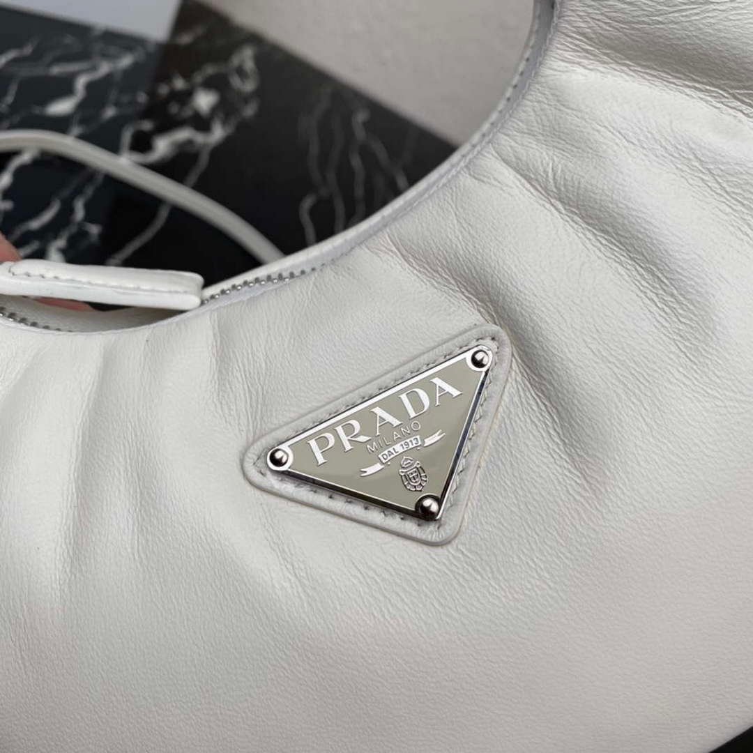 Prada 1BA384 Prada Soft Padded Nappa Leather Mini Bag White