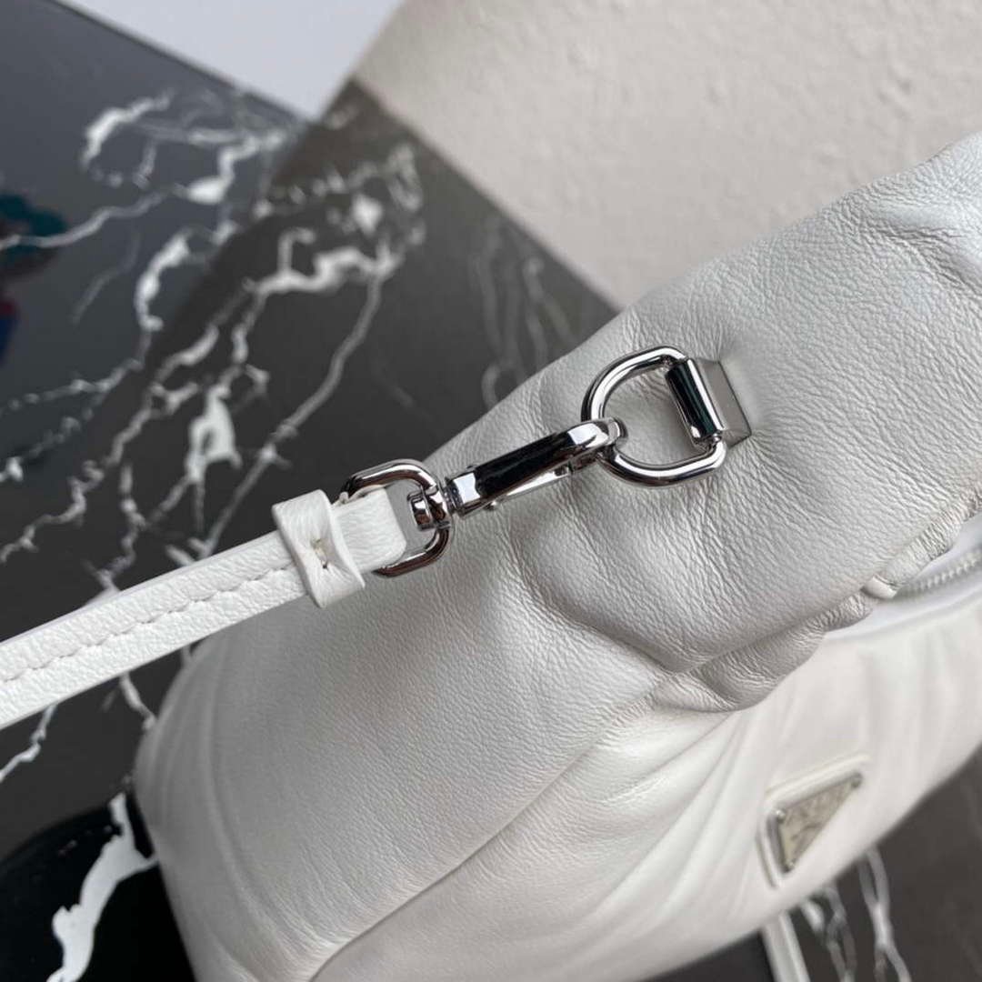 Prada 1BA384 Prada Soft Padded Nappa Leather Mini Bag White