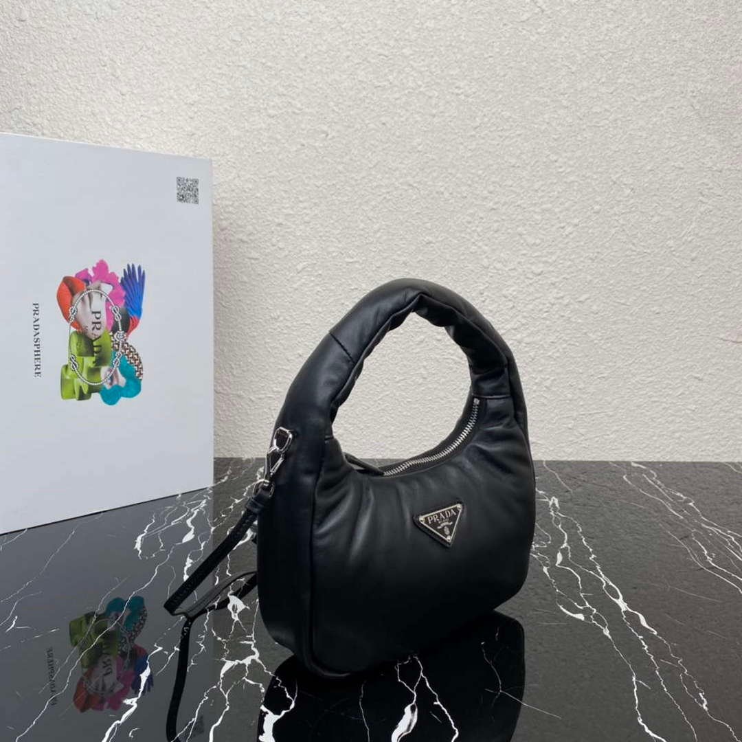Prada 1BA384 Prada Soft Padded Nappa Leather Mini Bag Black