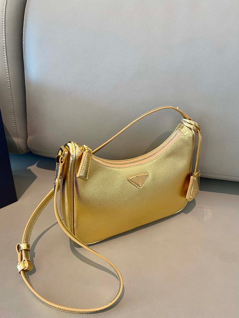 Prada 1BC204 Saffiano Leather Mini-Bag Gold