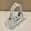 Prada 1BA368 Moon padded patent leather bag White