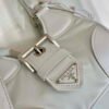 Prada 1BA368 Moon padded patent leather bag White