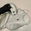 Prada 1BA368 Moon padded patent leather bag White
