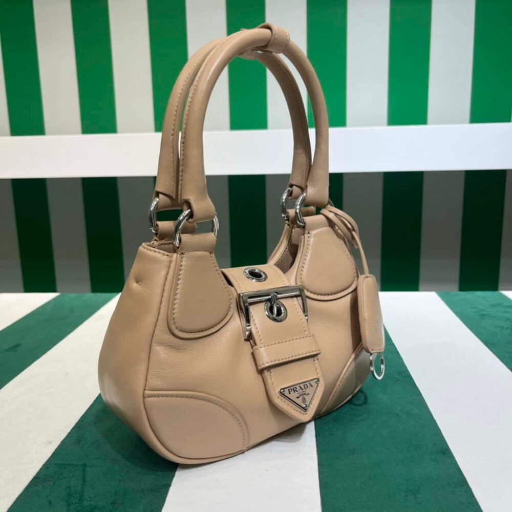Prada 1BA368 Moon padded nappa-leather bag Apricot