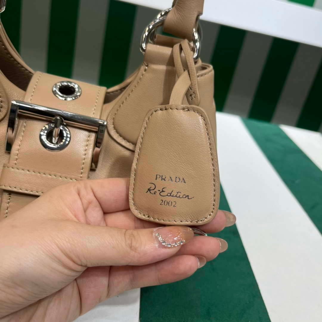 Prada 1BA368 Moon padded nappa-leather bag Apricot