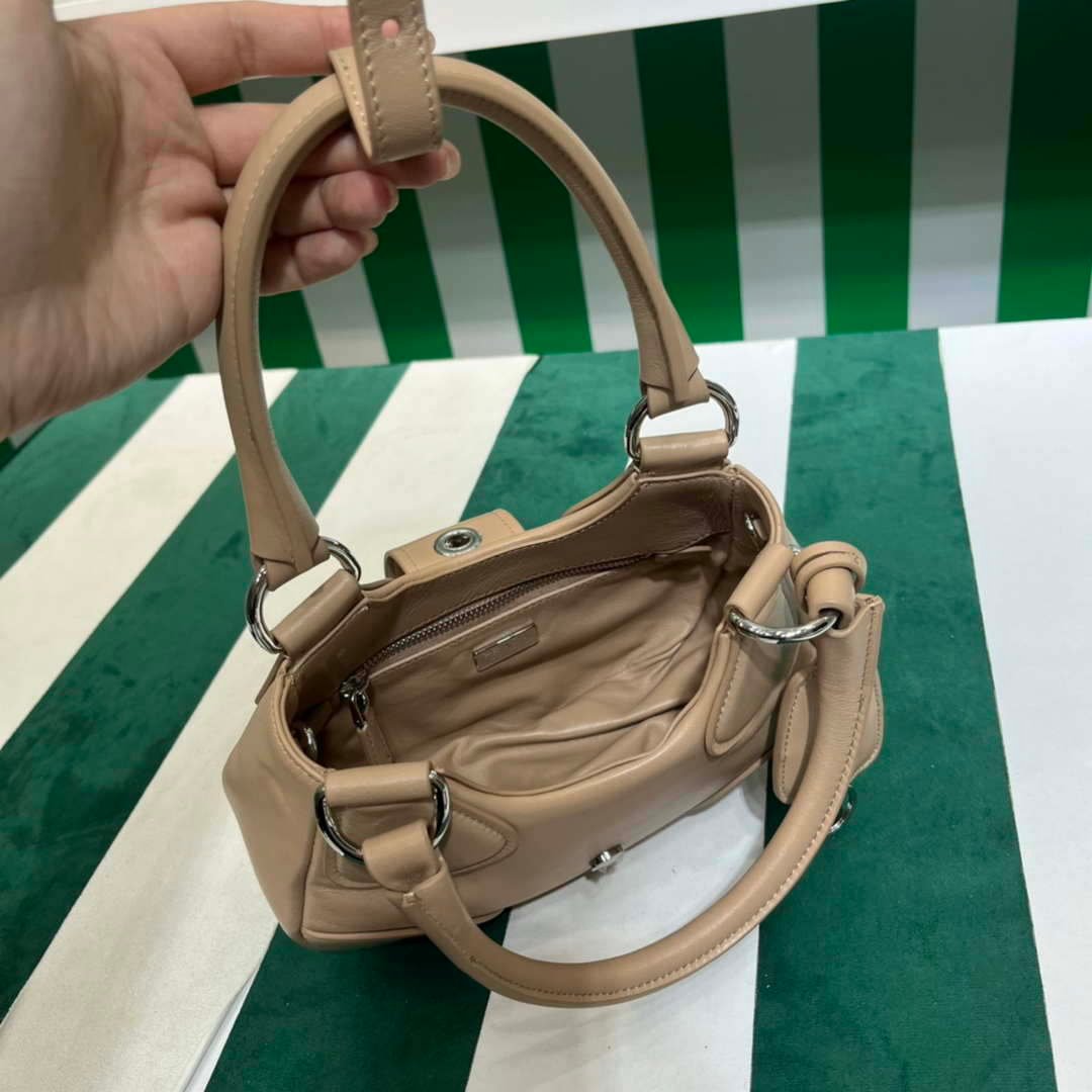 Prada 1BA368 Moon padded nappa-leather bag Apricot