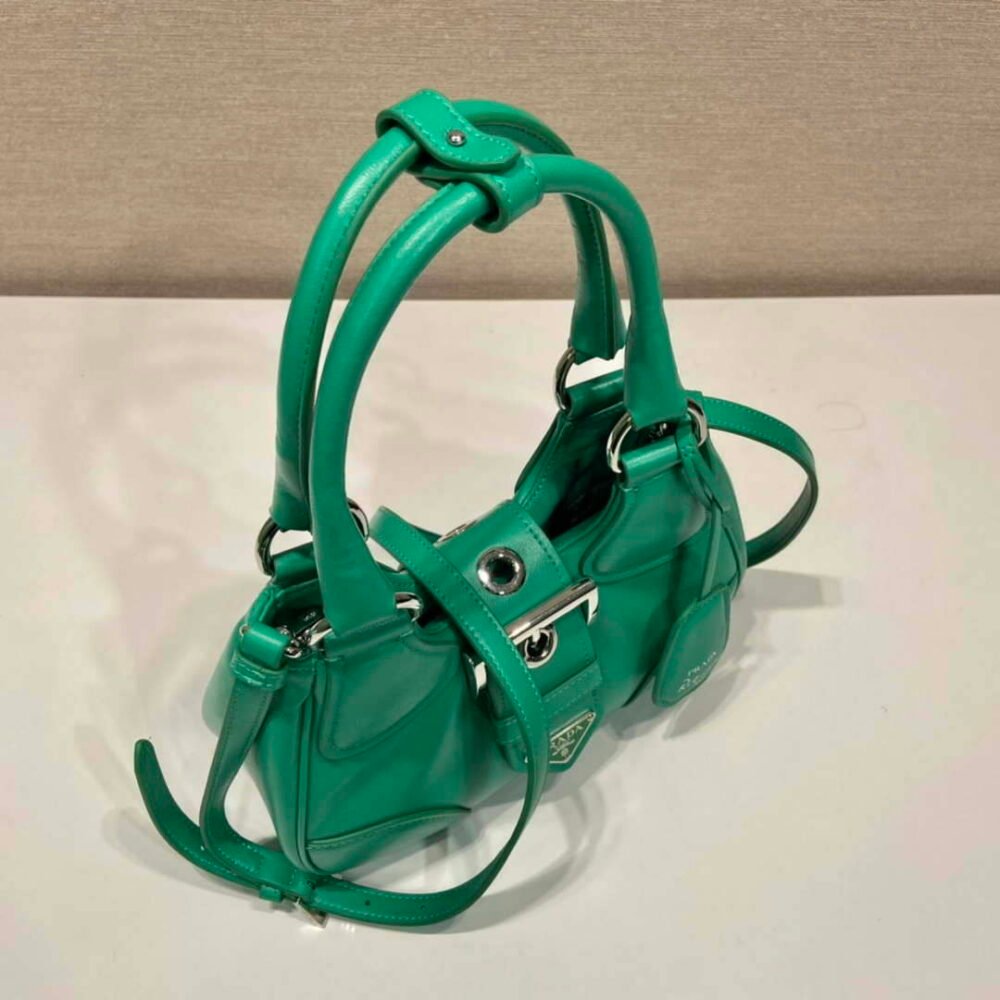 Prada 1BA368 Moon padded nappa-leather bag Green