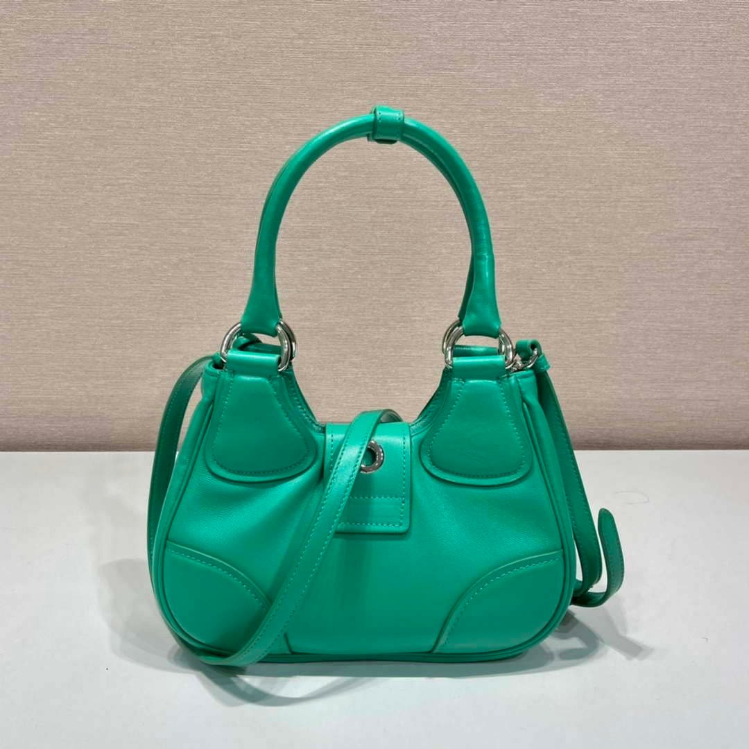Prada 1BA368 Moon padded nappa-leather bag Green