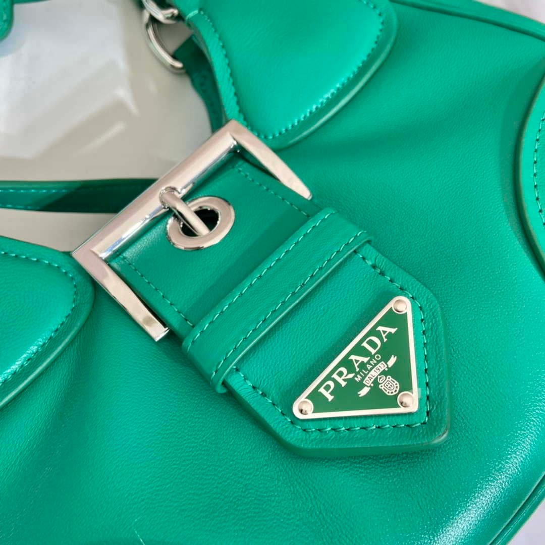 Prada 1BA368 Moon padded nappa-leather bag Green