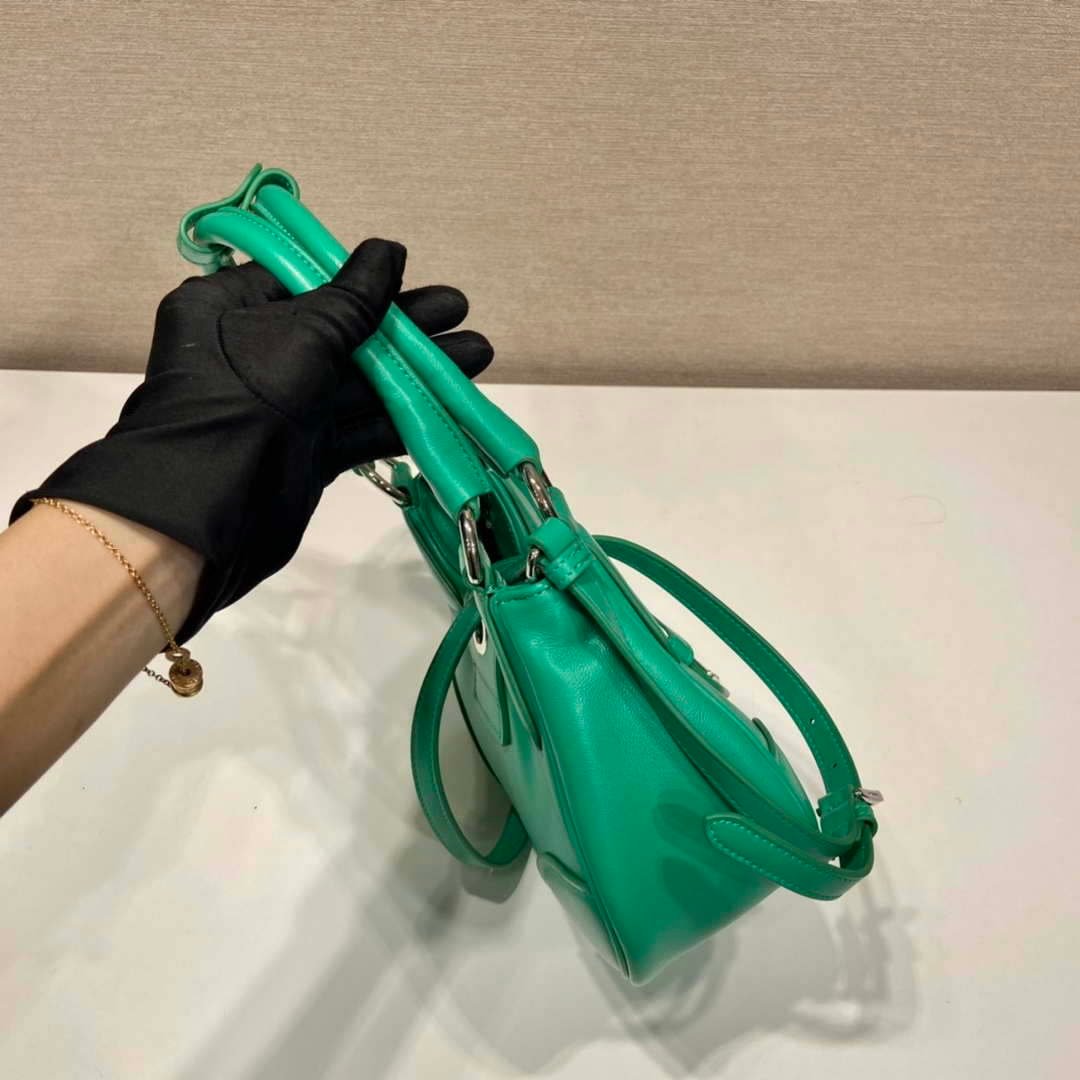 Prada 1BA368 Moon padded nappa-leather bag Green