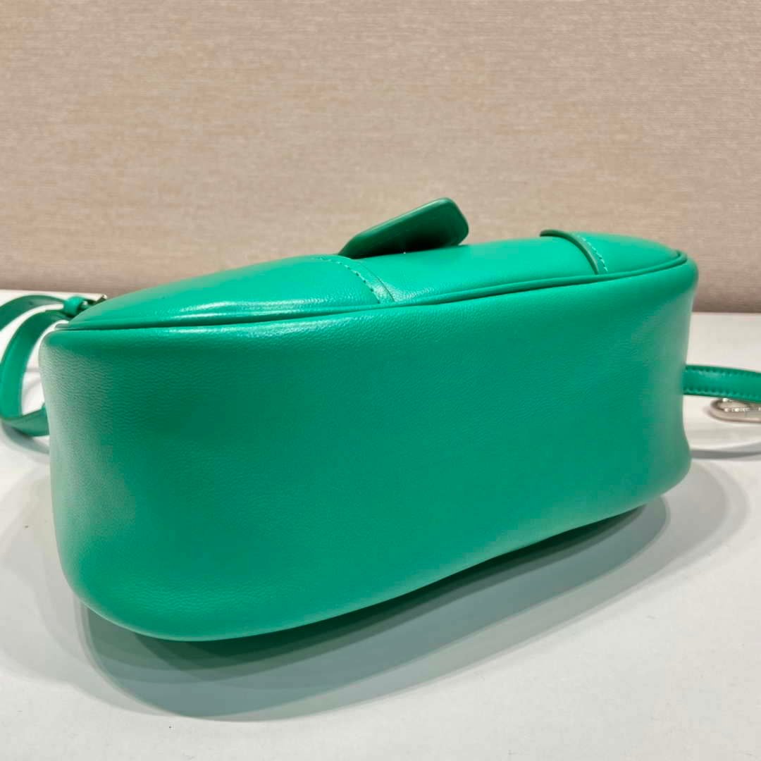 Prada 1BA368 Moon padded nappa-leather bag Green